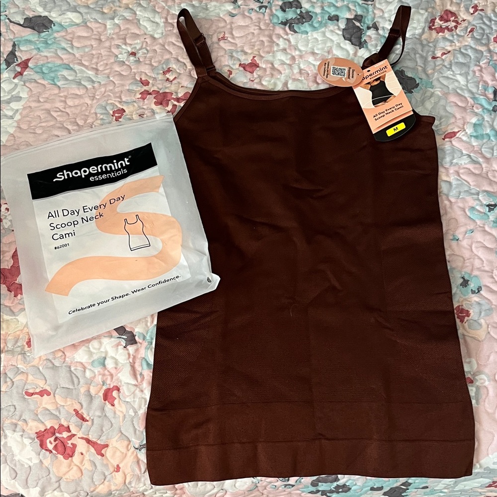 Shapermint Brown Scoop Neck Shaping Cami